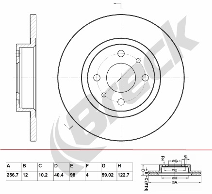 BRECK Féktárcsa, mind BR045SA100_BRC